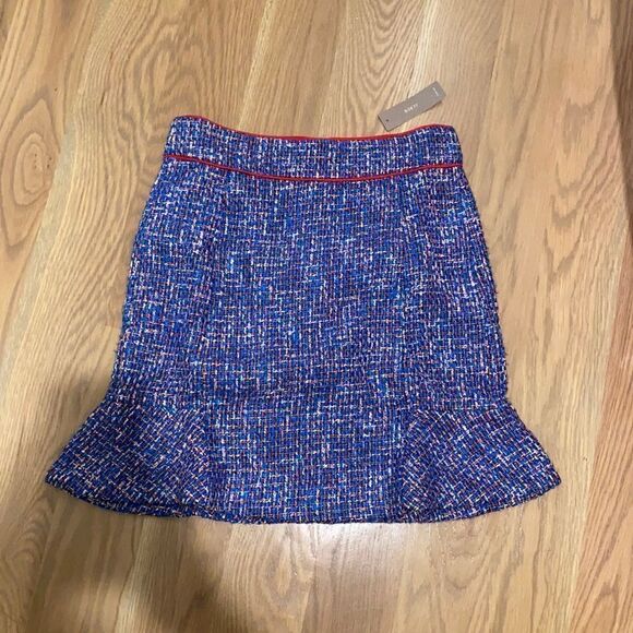 NWT J. Crew blue and red tweed skirt - Picture 1 of 5